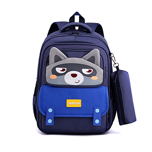 FANDARE Niedlich Kinderrucksack Schulranzen Schultaschen Jungen Mädchen Schulrucksack Jugendliche Schultasche für 1-6 Klasse Kind Schüler Reise Kindergartentasche Rucksack mit Federmäppchen Blau von FANDARE