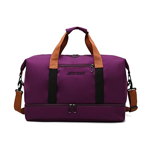 FANDARE Reisetaschen Handgepäck Duffel Tasche Sporttasche Übernachtung Sporttasche Tote Handtasche Damen Herren Weekender Tasche Kliniktasche Schwimmtasche Trainingstasche mit Schuhfach Dunkelviolett FANDARE Reisetaschen Handgepäck Duffel Tasche Sporttasche Übernachtung Sporttasche Tote Handtasche Damen Herren Weekender Tasche Kliniktasche Schwimmtasche Trainingstasche mit Schuhfach Dunkelviolett von FANDARE