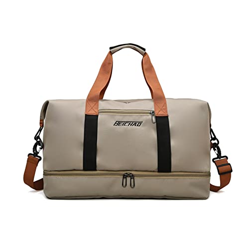 FANDARE Reisetaschen Handgepäck Duffel Tasche Sporttasche Übernachtung Sporttasche Tote Handtasche Damen Herren Weekender Tasche Kliniktasche Schwimmtasche Trainingstasche mit Schuhfach Khaki FANDARE Reisetaschen Handgepäck Duffel Tasche Sporttasche Übernachtung Sporttasche Tote Handtasche Damen Herren Weekender Tasche Kliniktasche Schwimmtasche Trainingstasche mit Schuhfach Khaki von FANDARE