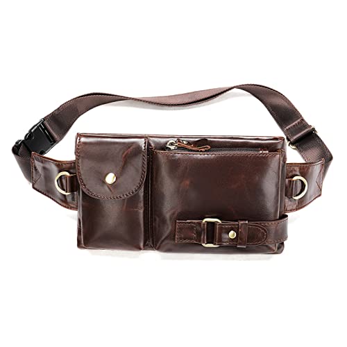 FANDARE Retro Bauchtasche Brusttasche Gürteltasche Hüfttasche Sport Leder Sling Bag Umhängetaschen Herren Schultertasche Wasserresistent Crossover Daypacks für Outdoor Reisen Crossbody Pack Braun B FANDARE Retro Bauchtasche Brusttasche Gürteltasche Hüfttasche Sport Leder Sling Bag Umhängetaschen Herren Schultertasche Wasserresistent Crossover Daypacks für Outdoor Reisen Crossbody Pack Braun B von FANDARE