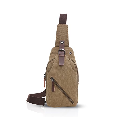 FANDARE Retro Brusttasche Segeltuch Schultertasche Herren Damen Sling Bag Crossover Rucksack Umhängetasche Sporttasche für Outdoor Reisen Wandern Abenteuer Sport Crossbody Bag FANDARE Retro Brusttasche Segeltuch Schultertasche Herren Damen Sling Bag Crossover Rucksack Umhängetasche Sporttasche für Outdoor Reisen Wandern Abenteuer Sport Crossbody Bag von FANDARE