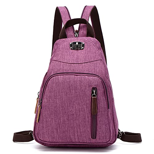 FANDARE Retro Brusttasche Sling Bag Klein Rucksack Schulranzen Umhängetasche Schulrucksack Sporttasche für Damen Herren Pendeln Schule Freizeit Reise Daypacks Dauerhaft Polyester Lila FANDARE Retro Brusttasche Sling Bag Klein Rucksack Schulranzen Umhängetasche Schulrucksack Sporttasche für Damen Herren Pendeln Schule Freizeit Reise Daypacks Dauerhaft Polyester Lila von FANDARE