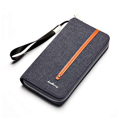 FANDARE Retro Geldbörse Herren Lange Portemonnaie Brieftasche Segeltuch Portmonee Beutel Geldklammer Kreditkartenetui Geldbeutel Blau FANDARE Retro Geldbörse Herren Lange Portemonnaie Brieftasche Segeltuch Portmonee Beutel Geldklammer Kreditkartenetui Geldbeutel Blau von FANDARE