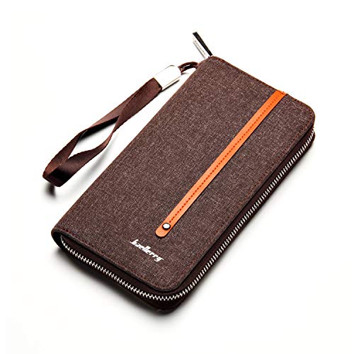 FANDARE Retro Geldbörse Herren Lange Portemonnaie Brieftasche Segeltuch Portmonee Beutel Geldklammer Kreditkartenetui Geldbeutel Braun FANDARE Retro Geldbörse Herren Lange Portemonnaie Brieftasche Segeltuch Portmonee Beutel Geldklammer Kreditkartenetui Geldbeutel Braun von FANDARE