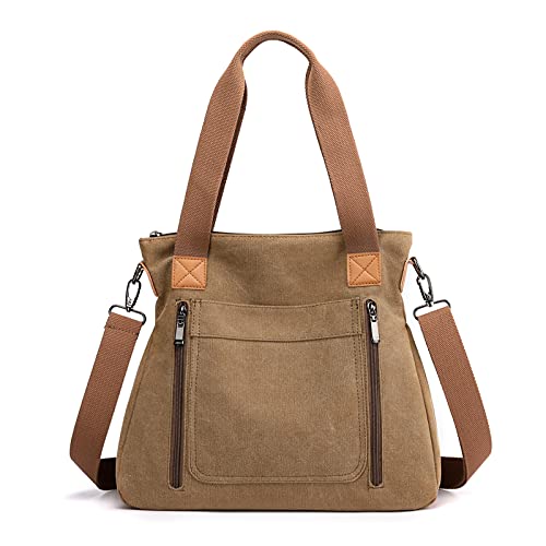 FANDARE Retro Handtaschen Leinwand Schultertasche Damen Umhängetasche Frauen Arbeitstasche für 12.9 Zoll Tablet Shopper Reisen Crossbody Messenger Bag Braun FANDARE Retro Handtaschen Leinwand Schultertasche Damen Umhängetasche Frauen Arbeitstasche für 12.9 Zoll Tablet Shopper Reisen Crossbody Messenger Bag Braun von FANDARE