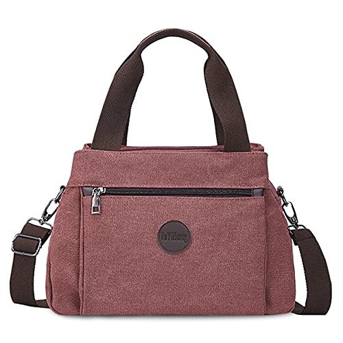 FANDARE Retro Handtaschen Leinwand Schultertasche Damen Umhängetasche Frauen Crossbody Messenger Bag Shopper Reisen Arbeitstasche Rot FANDARE Retro Handtaschen Leinwand Schultertasche Damen Umhängetasche Frauen Crossbody Messenger Bag Shopper Reisen Arbeitstasche Rot von FANDARE