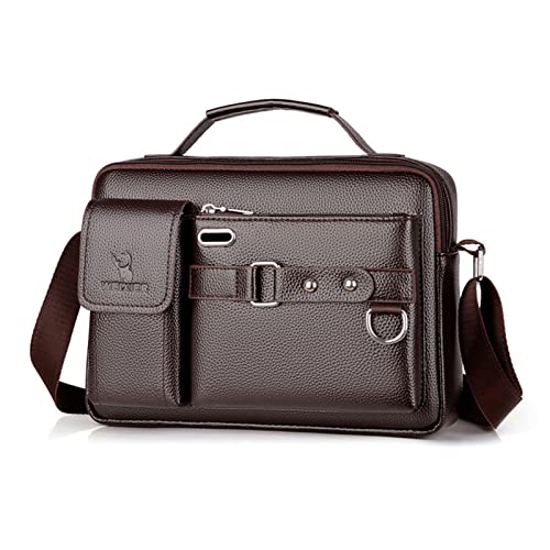 FANDARE Retro Laptop Handtasche Herren Business Aktentasche PU Leder Arbeitstasche Umhängetasche Henkeltaschen Schultertaschen für Reise Büro Reisen Schule Wasserdicht Messenger Bag Braun FANDARE Retro Laptop Handtasche Herren Business Aktentasche PU Leder Arbeitstasche Umhängetasche Henkeltaschen Schultertaschen für Reise Büro Reisen Schule Wasserdicht Messenger Bag Braun von FANDARE