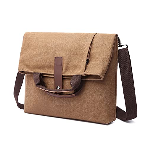 FANDARE Retro Umhängetasche Handtasche Schultertasche Herrentasche Segeltuch Kuriertasche Messenger-Bags Aktentasche für Herren Damen Arbeit Reise Schule Hochschule Arbeit Outdoor Schulranzen Braun von FANDARE