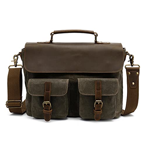 FANDARE Retro Umhängetasche Handtasche Tragetasche Schultertasche Herrentasche Segeltuch Leder Kuriertasche Messenger-Bags Aktentasche für Arbeit Reise Schule Hochschule Arbeit SchulranzenGrün FANDARE Retro Umhängetasche Handtasche Tragetasche Schultertasche Herrentasche Segeltuch Leder Kuriertasche Messenger-Bags Aktentasche für Arbeit Reise Schule Hochschule Arbeit SchulranzenGrün von FANDARE