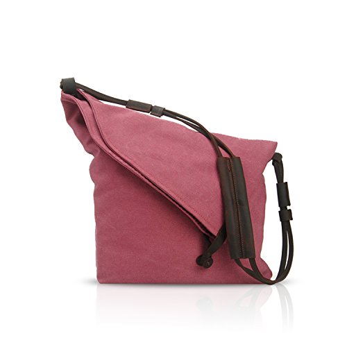 FANDARE Retro Umhängetasche für Männer/Frauen, 33 cm (13 Zoll), Laptop, Business, Crossbody Bag, Outdoor, Reisen, Camping, große Kapazität, Messengertasche, atmungsaktiv, Segeltuch, rot, L, von FANDARE