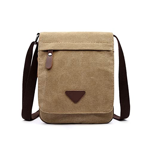 FANDARE Retro Umhängetasche Herren Segeltuch Arbeitstasche Damen Messenger Bag Schultertasche Herrentasche zum Umhängen für Reise Schule Hochschule Arbeit Outdoor Schulranzen Khaki FANDARE Retro Umhängetasche Herren Segeltuch Arbeitstasche Damen Messenger Bag Schultertasche Herrentasche zum Umhängen für Reise Schule Hochschule Arbeit Outdoor Schulranzen Khaki von FANDARE
