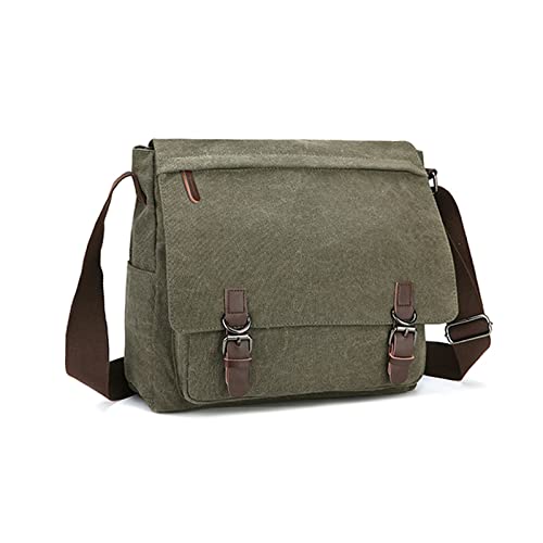FANDARE Retro Umhängetasche Herren Segeltuch Arbeitstasche Messenger Bag Schultertasche passen 12,9-Zoll-Laptop Herrentasche Umhängen für Reise Schule Hochschule Arbeit Outdoor Schulranzen Grün FANDARE Retro Umhängetasche Herren Segeltuch Arbeitstasche Messenger Bag Schultertasche passen 12,9-Zoll-Laptop Herrentasche Umhängen für Reise Schule Hochschule Arbeit Outdoor Schulranzen Grün von FANDARE