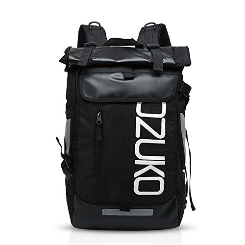 FANDARE Rucksack Bergsteigen Schulrucksack Rolltop Daypacks für 15.6 Zoll Laptoptasche Herren Damen Rucksäcke zum Reise Wandern Camping Schulranzen Schultasche Daypacks Schwarz von FANDARE