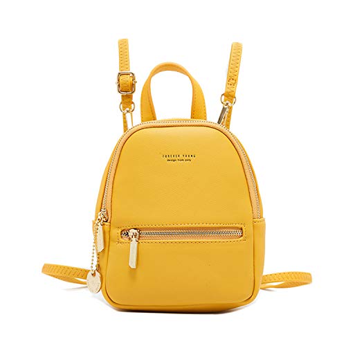 FANDARE Rucksäcke Damen Umhängetasche Klein Schulrucksack Elegant Handtasche Casual Daypacks Mädchen Reise Wandern Schulranzen Wasserdicht PU Leder Gelb FANDARE Rucksäcke Damen Umhängetasche Klein Schulrucksack Elegant Handtasche Casual Daypacks Mädchen Reise Wandern Schulranzen Wasserdicht PU Leder Gelb von FANDARE