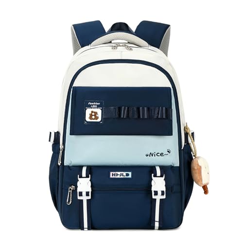 FANDARE Schulranzen Damen Herren Schulrucksack Mädchen Teenager Rucksack Schule mit Süßer Anhänger Junge Kinderrucksack Schultasche Daypack Tagesrucksack Uni Wasserdicht Daypack School Bag Dunkelblau FANDARE Schulranzen Damen Herren Schulrucksack Mädchen Teenager Rucksack Schule mit Süßer Anhänger Junge Kinderrucksack Schultasche Daypack Tagesrucksack Uni Wasserdicht Daypack School Bag Dunkelblau von FANDARE