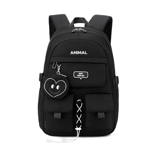 FANDARE Schulrucksack Rucksack Teenager Schule College-Schulrucksack Tagesrucksäcke mit Geldbörse Damenrucksack Schultaschen Damen Daypack Schulranzen Laptop Rucksack für Ausflüge Uni Schule Schwarz FANDARE Schulrucksack Rucksack Teenager Schule College-Schulrucksack Tagesrucksäcke mit Geldbörse Damenrucksack Schultaschen Damen Daypack Schulranzen Laptop Rucksack für Ausflüge Uni Schule Schwarz von FANDARE