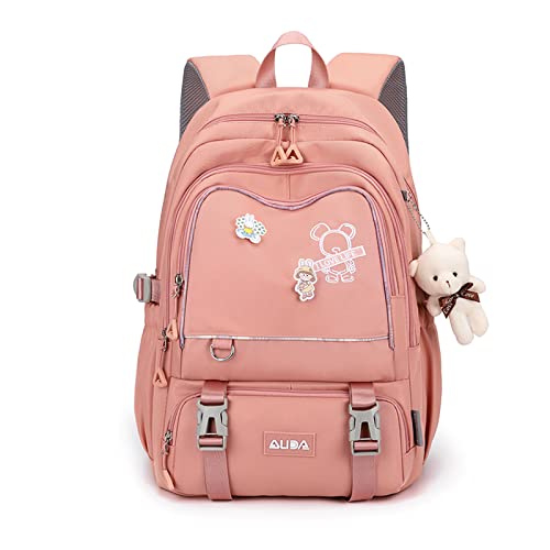 FANDARE Schulrucksack Schulrucksack Kinderrucksack Schultasche Jungen Mädchen Rucksack Schulranzen für Outdoor Reise Daypacks Freizeitrucksack Rucksack mit Plüsch Anhänger Wasserdicht Nylon Rosa FANDARE Schulrucksack Schulrucksack Kinderrucksack Schultasche Jungen Mädchen Rucksack Schulranzen für Outdoor Reise Daypacks Freizeitrucksack Rucksack mit Plüsch Anhänger Wasserdicht Nylon Rosa von FANDARE