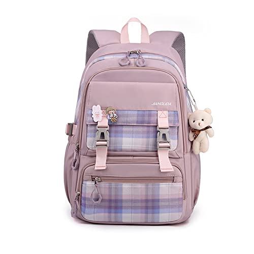 FANDARE Schulrucksack Schulrucksack Schultasche Herren Damen Rucksack Schulranzen für Outdoor Reise Daypacks Freizeitrucksack Rucksack mit Plüschanhänger & Nettes Abzeichen Wasserdicht Nylon Violett FANDARE Schulrucksack Schulrucksack Schultasche Herren Damen Rucksack Schulranzen für Outdoor Reise Daypacks Freizeitrucksack Rucksack mit Plüschanhänger & Nettes Abzeichen Wasserdicht Nylon Violett von FANDARE