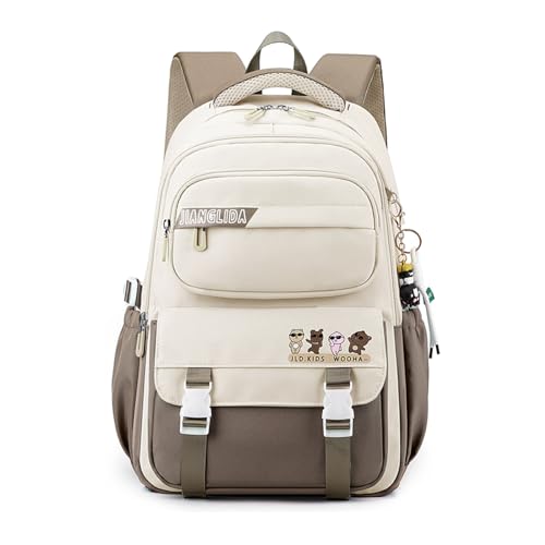 FANDARE Schulrucksack Teenager College-Schulrucksack Tagesrucksäcke Rucksack Schule Schultaschen Herren Damen Umhängetasche Daypack Schulranzen Laptop Rucksack für Ausflüge Uni Schule BüroKhaki FANDARE Schulrucksack Teenager College-Schulrucksack Tagesrucksäcke Rucksack Schule Schultaschen Herren Damen Umhängetasche Daypack Schulranzen Laptop Rucksack für Ausflüge Uni Schule BüroKhaki von FANDARE