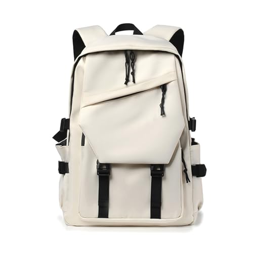 FANDARE Schulrucksack Teenager Rucksack Schule Schulrucksack Mädchen Tagesrucksack Herren College-Schulrucksack Schultaschen Damen Daypack Laptop Schulranzen für Ausflüge Uni Schule Büro Weiß von FANDARE