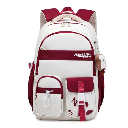 FANDARE Schulrucksack Teenager Schulrucksack Mädchen Schultasche Rucksack Schule Damen Herren Tagesrucksack Rucksack Laptop Rucksack Leichter Rucksack Uni Rucksack Wasserdicht Daypack Weinrot FANDARE Schulrucksack Teenager Schulrucksack Mädchen Schultasche Rucksack Schule Damen Herren Tagesrucksack Rucksack Laptop Rucksack Leichter Rucksack Uni Rucksack Wasserdicht Daypack Weinrot von FANDARE