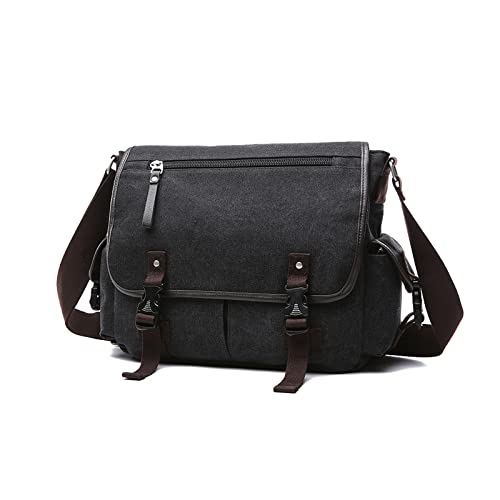 FANDARE Segeltuch Umhängetasche Herren Arbeitstasche Messenger Bag Schultertasche Aktentaschen passen 12,9-Zoll-Tablet Herrentasche zum Umhängen für Reise Schule Hochschule Arbeit Outdoor Schulranzen von FANDARE