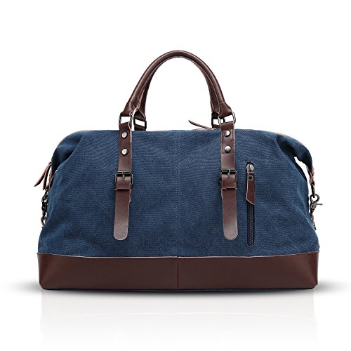 FANDARE Sporttasche Reisetasche Handgepäck Weekender für Damen Herren Multifunktion Umhängetasche Canvas Sporttasche Duffel Bag für Übernachtung Strandhandtasche Reisen Outdoor Camping Blau FANDARE Sporttasche Reisetasche Handgepäck Weekender für Damen Herren Multifunktion Umhängetasche Canvas Sporttasche Duffel Bag für Übernachtung Strandhandtasche Reisen Outdoor Camping Blau von FANDARE