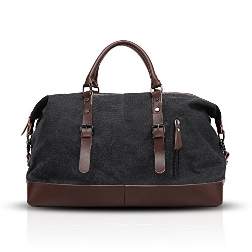 FANDARE Sporttasche Reisetasche Handgepäck Weekender für Damen Herren Multifunktion Umhängetasche Canvas Sporttasche Duffel Bag für Übernachtung Strandhandtasche Reisen Outdoor Camping Schwarz FANDARE Sporttasche Reisetasche Handgepäck Weekender für Damen Herren Multifunktion Umhängetasche Canvas Sporttasche Duffel Bag für Übernachtung Strandhandtasche Reisen Outdoor Camping Schwarz von FANDARE