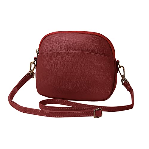FANDARE Superleicht Schultertasche Echtleder Umhängetasche Damen für Arbeitstasche Reise Freizeit Schule Crossbody Bag Rot FANDARE Superleicht Schultertasche Echtleder Umhängetasche Damen für Arbeitstasche Reise Freizeit Schule Crossbody Bag Rot von FANDARE