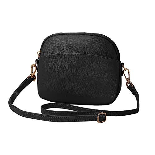 FANDARE Superleicht Schultertasche Echtleder Umhängetasche Damen für Arbeitstasche Reise Freizeit Schule Crossbody Bag Schwarz FANDARE Superleicht Schultertasche Echtleder Umhängetasche Damen für Arbeitstasche Reise Freizeit Schule Crossbody Bag Schwarz von FANDARE