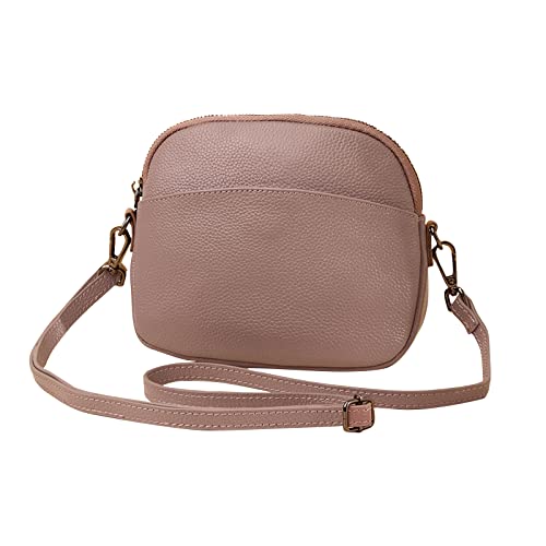 FANDARE Superleicht Schultertasche Echtleder Umhängetasche Damen für Arbeitstasche Reise Freizeit Schule Crossbody Bag Violett von FANDARE