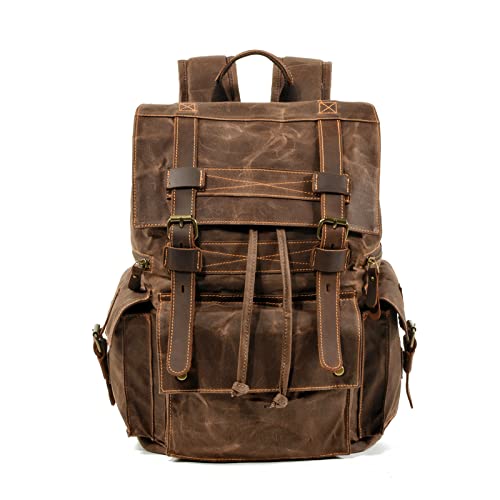 FANDARE Trekkingrucksäcke Herren Leinwand Tagesrucksäcke Damen Wanderrucksack mit Kordelzug Outdoorrucksack Reiserucksack Daypacks für Wandern Camping Radfahren Bergsteigen und Reisen Braun FANDARE Trekkingrucksäcke Herren Leinwand Tagesrucksäcke Damen Wanderrucksack mit Kordelzug Outdoorrucksack Reiserucksack Daypacks für Wandern Camping Radfahren Bergsteigen und Reisen Braun von FANDARE