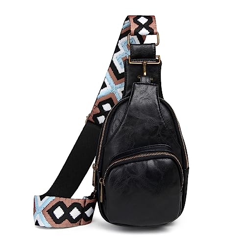 FANDARE Ultraleicht Brusttasche Damen Handtaschen Elegant Handy Umhängetasche PU Leder Sling Tasche mit verstellbarem, breitem Riemen Schultertasche Frauen Handytasche zum Umhängen Damentasche Schwarz FANDARE Ultraleicht Brusttasche Damen Handtaschen Elegant Handy Umhängetasche PU Leder Sling Tasche mit verstellbarem, breitem Riemen Schultertasche Frauen Handytasche zum Umhängen Damentasche Schwarz von FANDARE