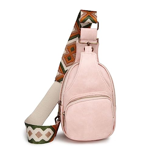 FANDARE Ultraleicht Brusttasche Damen Handtaschen Elegant Handy Umhängetasche PU Leder Sling Tasche mit verstellbarem, breitem Riemen Schultertasche Frauen Handytasche zum Umhängen Damentasche Rosa FANDARE Ultraleicht Brusttasche Damen Handtaschen Elegant Handy Umhängetasche PU Leder Sling Tasche mit verstellbarem, breitem Riemen Schultertasche Frauen Handytasche zum Umhängen Damentasche Rosa von FANDARE