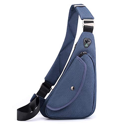 FANDARE Ultraleicht Brusttasche Herren Sling Bag Umhängetaschen Schultertasche Sporttasche Crossbody Bag für Freien Reisen Wandern Hiking Joggen Crosscover Daypacks Blau von FANDARE