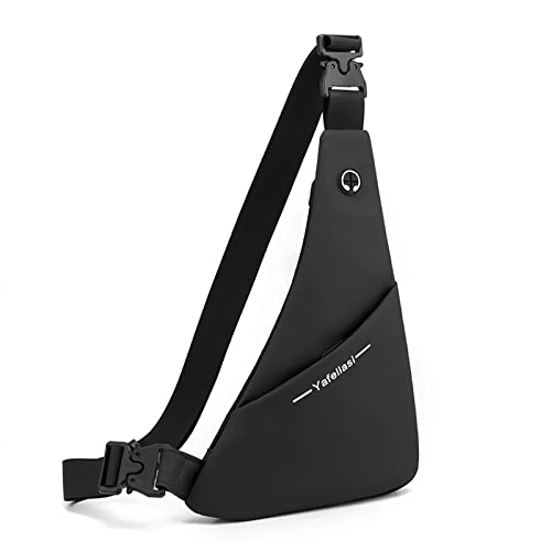 FANDARE Ultraleicht Brusttasche Schultertasche Herren Sling Chest Bag Wasserdicht Beidseitig Umhängetasche mit Kopfhörerloch für Outdoor Sport Wandern Radfahren Reisen Schultertasche Schwarz FANDARE Ultraleicht Brusttasche Schultertasche Herren Sling Chest Bag Wasserdicht Beidseitig Umhängetasche mit Kopfhörerloch für Outdoor Sport Wandern Radfahren Reisen Schultertasche Schwarz von FANDARE