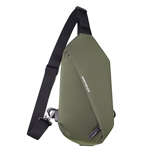 FANDARE Ultraleicht Brusttasche Sling Rucksack mit USB-Ladeanschluss Daypacks Herren Damen Schultertasche Umhängetasche für Outdoor Sport Wandern Radfahren Reisen Wasserdicht Polyester Grün von FANDARE