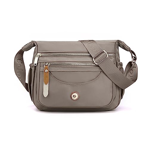 FANDARE Ultraleicht Damen Umhängetasche Nylon Schultertasche Handtaschen Elegant Umhängetasche mit verstellbarem breitem Riemen Frauen zum Umhängen Damentasche Multi-Tasche Messenger Bag Grau FANDARE Ultraleicht Damen Umhängetasche Nylon Schultertasche Handtaschen Elegant Umhängetasche mit verstellbarem breitem Riemen Frauen zum Umhängen Damentasche Multi-Tasche Messenger Bag Grau von FANDARE