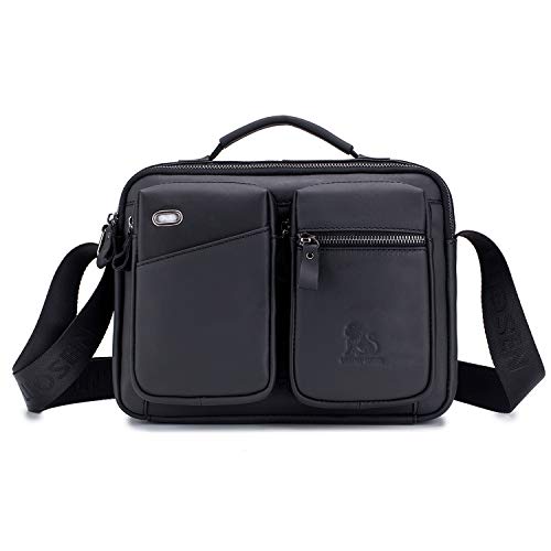 FANDARE Umhängetasche Herren Schultertasche Männerhandtasche Laptoptasche Leder Messenger Bag Arbeitstaschen Businesstasche Ordner Arbeit Reise Sport Schulranzen Kuriertasche Collegetasche Schwarz FANDARE Umhängetasche Herren Schultertasche Männerhandtasche Laptoptasche Leder Messenger Bag Arbeitstaschen Businesstasche Ordner Arbeit Reise Sport Schulranzen Kuriertasche Collegetasche Schwarz von FANDARE