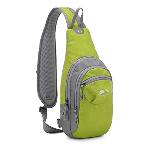 FANDARE Unisex Brusttasche Sport-Schultertaschen Sling Bag Herren Damen Umhängetaschen Crossover Rucksack Schultertasche Daypacks für Outdoor Reisen Camping Wanderrucksäcke Crossbody Pack Grün von FANDARE