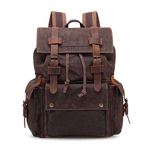 FANDARE Unisex Schulrucksack Teenager Rucksack für Herren/Damen Wanderrucksack Reise Daypack Schultasche Leinwand Braun FANDARE Unisex Schulrucksack Teenager Rucksack für Herren/Damen Wanderrucksack Reise Daypack Schultasche Leinwand Braun von FANDARE