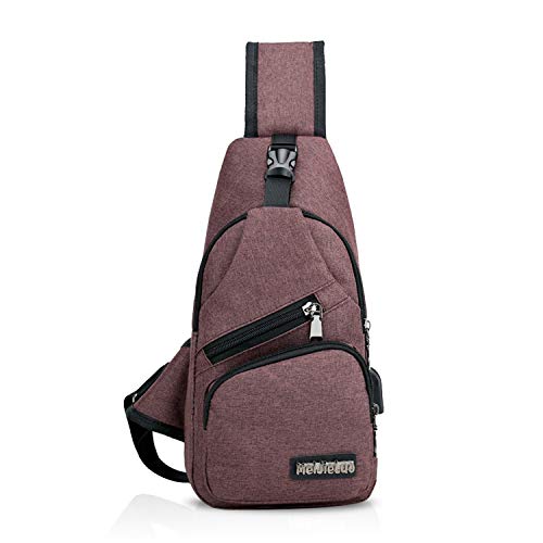 FANDARE Unisex Schultertasche Herren Damen Brusttasche Sling Bag Rucksack mit USB Umhängetasche Sporttasche für Wandern,Abenteuer,Sport, Reisen und Joggen Braun FANDARE Unisex Schultertasche Herren Damen Brusttasche Sling Bag Rucksack mit USB Umhängetasche Sporttasche für Wandern,Abenteuer,Sport, Reisen und Joggen Braun von FANDARE