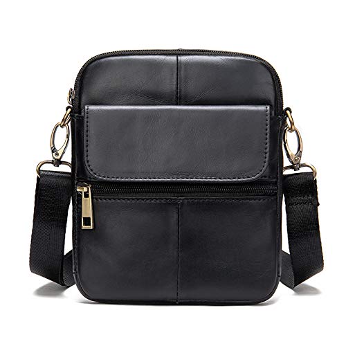 FANDARE Unisex Umhängetasche Kleine Schultertaschen Leder Kuriertasche Messenger Crossbody Bag für Herren Damen Reise Business Hochschule Umhängetaschen Schwarz FANDARE Unisex Umhängetasche Kleine Schultertaschen Leder Kuriertasche Messenger Crossbody Bag für Herren Damen Reise Business Hochschule Umhängetaschen Schwarz von FANDARE