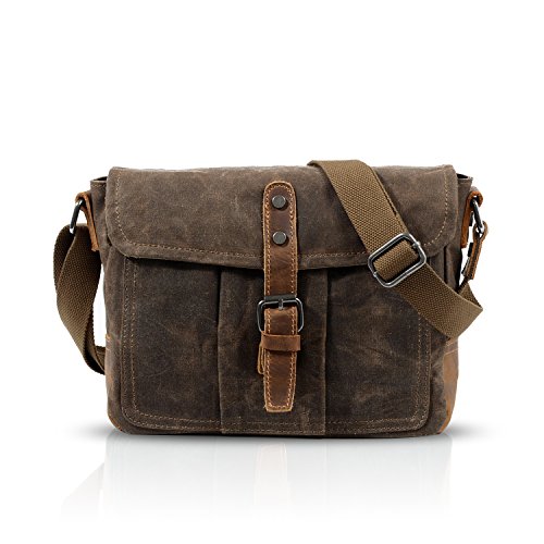 FANDARE Unisex Umhängetasche Segeltuch Schultertasche Damen Herren Lehrertasche Laptoptasche für 7.9 Zoll Notebook Kuriertasche Umschlagtasche Aktentasche Schule Freizeit Reise Business Messenger Bag von FANDARE