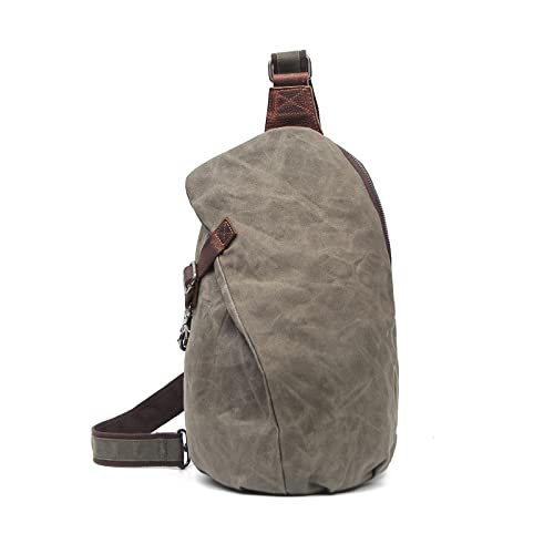 FANDARE Vintage Brusttasche Leinwand Schultertasche Herren Sling Chest Bag Beidseitig Umhängetasche für Outdoor Sport Wandern Radfahren Reisen SchultertascheGrün FANDARE Vintage Brusttasche Leinwand Schultertasche Herren Sling Chest Bag Beidseitig Umhängetasche für Outdoor Sport Wandern Radfahren Reisen SchultertascheGrün von FANDARE