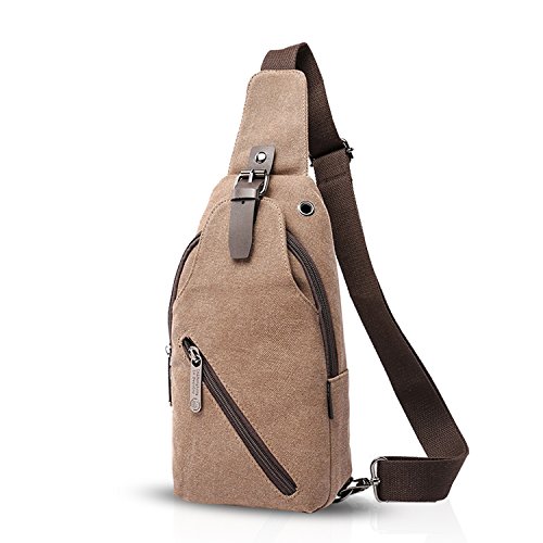 FANDARE Vintage Umhängetasche Sling Bag Schule Reisen Männer Frauen Messenger Rucksäcke Brustbeutel Sporttasche Travers Outdoor Canvas, kaki, L, Freizeitrucksack FANDARE Vintage Umhängetasche Sling Bag Schule Reisen Männer Frauen Messenger Rucksäcke Brustbeutel Sporttasche Travers Outdoor Canvas, kaki, L, Freizeitrucksack von FANDARE