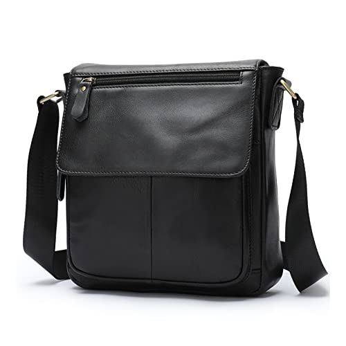 FANDARE Vintage Umhängetasche Leder Herren Herrentasche zum Umhängen Damen Schultertasche Echtes Leder Handgelenktasche Crossbody Bag Arbeitstasche Messenger Bags Geschenk für Männer Schwarz A FANDARE Vintage Umhängetasche Leder Herren Herrentasche zum Umhängen Damen Schultertasche Echtes Leder Handgelenktasche Crossbody Bag Arbeitstasche Messenger Bags Geschenk für Männer Schwarz A von FANDARE