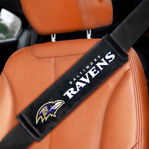 FANMATS 32035 Baltimore Ravens Sicherheitsgurtpolster, bestickt, 2 Stück von FANMATS