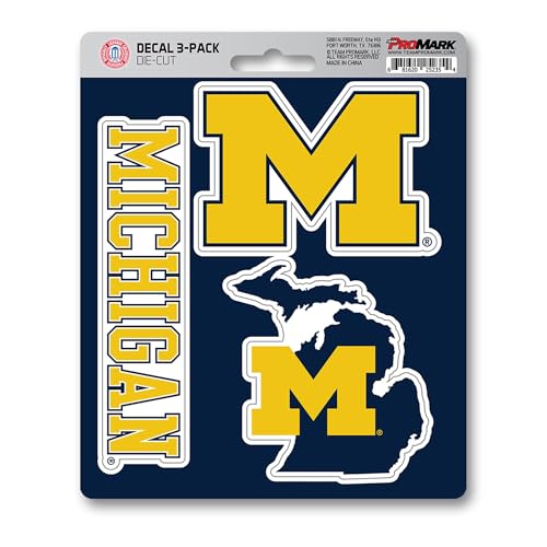 NCAA Michigan Wolverines Team-Aufkleber, 3er-Pack NCAA Michigan Wolverines Team-Aufkleber, 3er-Pack von FANMATS