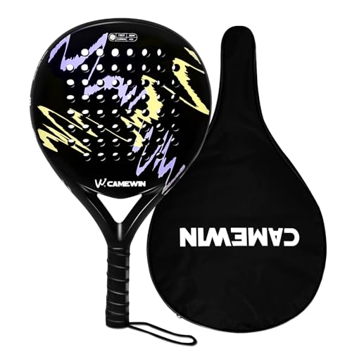 Padel Tennis Schläger Carbon-Glasfaser-Komposit/Eva - Maximale Power & Kontrolle - 360g Leicht & Langlebiger - Unisex für Männer & Frauen - Padel Racket Set Inkl. Schlägertasche von FANNOU